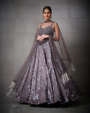 Beautiful Dusty Grey Color Designer Lehenga Choli with Embroidery Sequins Work