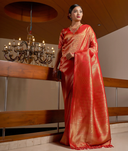 Gorgeous Multi Color Kanjivaram Silk Designer Saree and Blouse for Special Occasion