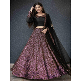 Beautiful Black and Pink Color Designer Sequins Lehenga Choli