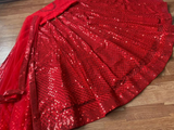 Red Color Sequins Lehenga Choli