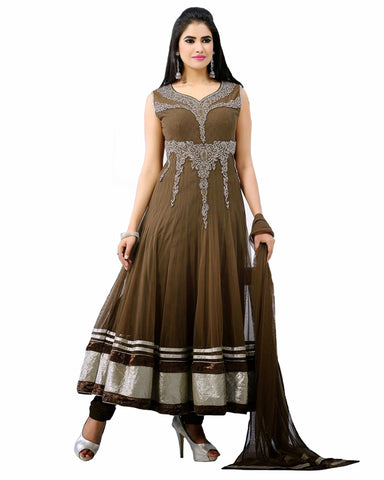 Designer Brown Anarkali Suit