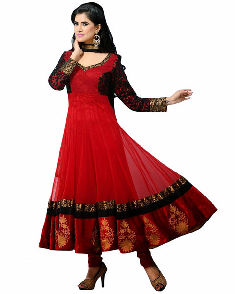 Designer Red Anarkali Suit