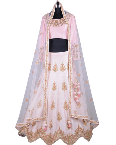 Light Pink Color Silk Designer Lehenga Choli