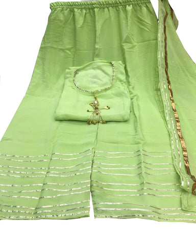 Light Green Color Gota Patti Palazzo Suit