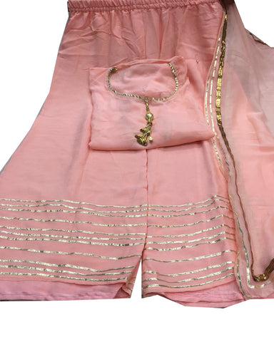 Light Peach Color Gota Patti Palazzo Suit