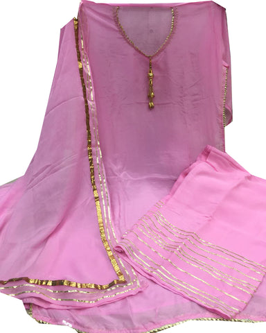 Light Peach Color Gota Patti Palazzo Suit