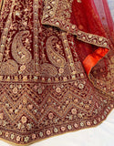 Marun Color Bridal Wedding Lehenga