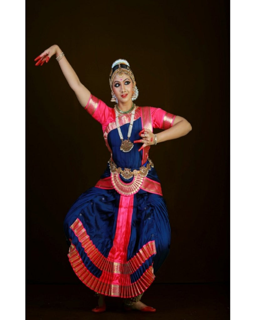 navy blue bharatanatyam dress Bharatanatyam Dress - NAVY BLUE and LIGHT BLUE