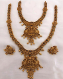 Royal Golden Color Temple Jewellery Necklace and Earrings