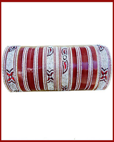 Wedding Designer White & Maroon Chuda