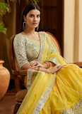 Beautiful Navratri Special Yellow Color Designer Lehenga Choli with Mirror Work