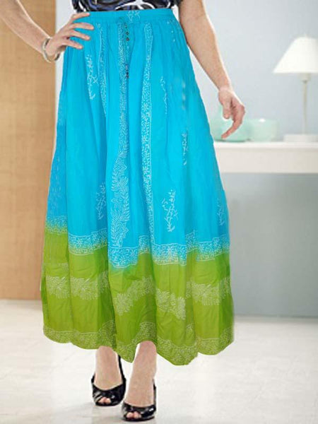 Blue & Green Cotton Skirt