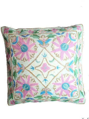 Cream & Multy color Kashmiri Cushion Cover