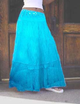 Blue Crape Cottopn Voil Skirt