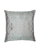 Silver Silk Embroidered Cushion Cover
