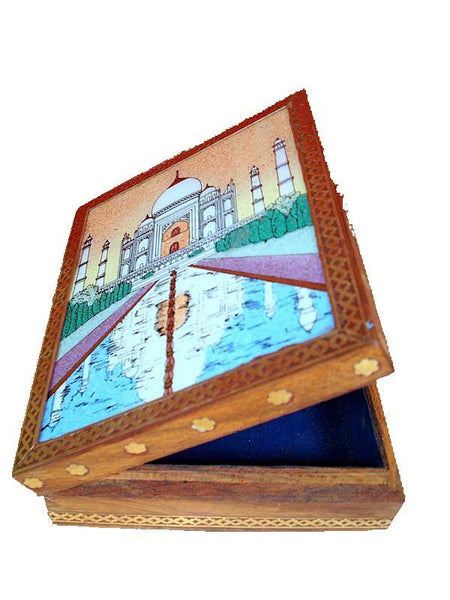 Brown Applique Wooden Box