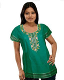 Dark Green Cotton Silk Kurti