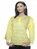 Yellow Embroidered Georgette Top