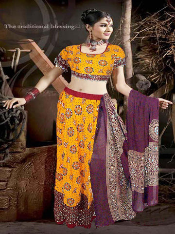 Designer Yellow Lehnga-Choli