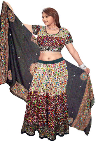 off white & Black Designer Lehnga-Choli