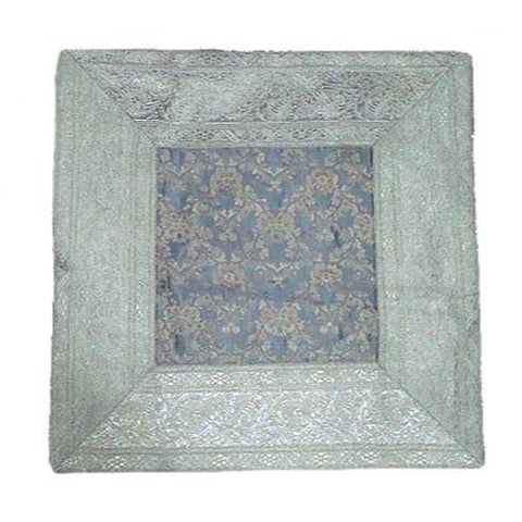 Grey Banarasi Silk Cushion Cover