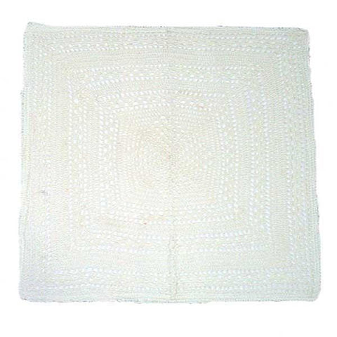 White Crochet Embroidered Cushion Cover