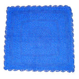 Blue Crochet Embroidered Cushion Cover