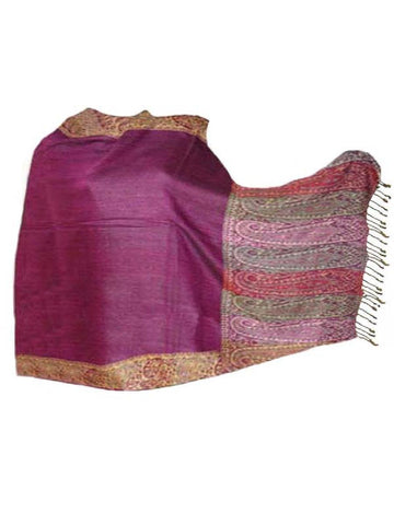 Dark Purpal Beaded Viscose Shawl