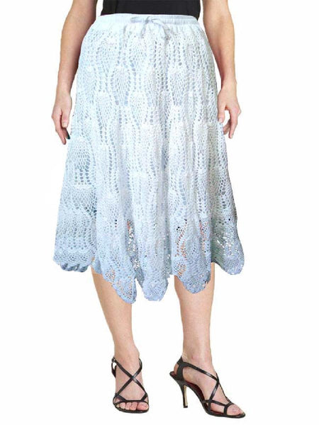 Hand Crafted White Crochet Embroidered Skirt