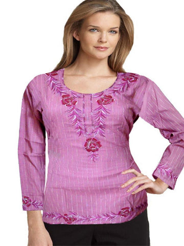 Designer dark Purpal Embllished Kurti