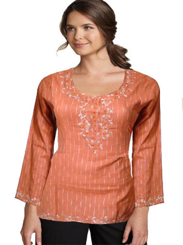 Orange Designer Embllished Kurti