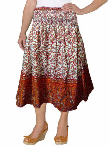 Cotton Printed Brown Designer  Skirt