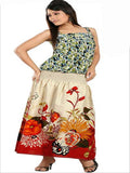 Cotton Printed Red & Off White Designer  Skirt