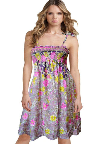 Cotton Printed Pink Designer Dress