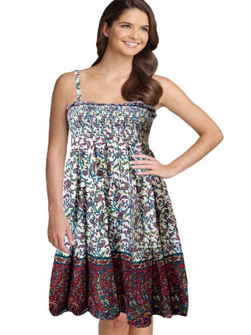 Cotton Printed Brown Designer Dress