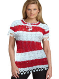 Red And White Crochet top