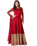 Red Color Embroidered Pure Georgette Anarkali Suit