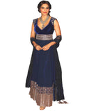 Bollywood Bipasa Basu in Navy Color Long Dress