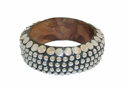 Silver Wooden Bracelets