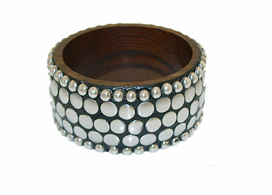 wooden Bracelets balck & Silver