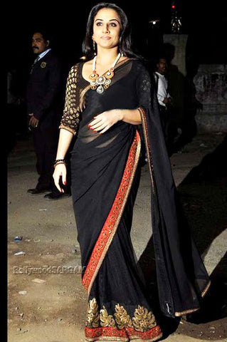 Vidya Balan Black Georgette Saree