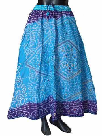 Blue & Syan Bandhej Skirt