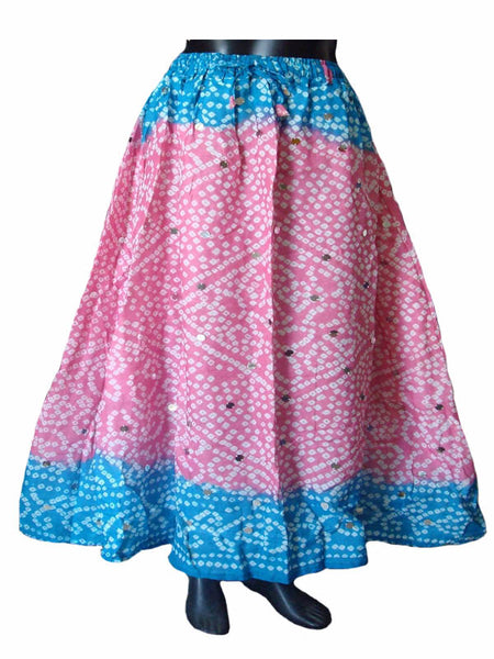 Syan & Pink Bandhej Skirt
