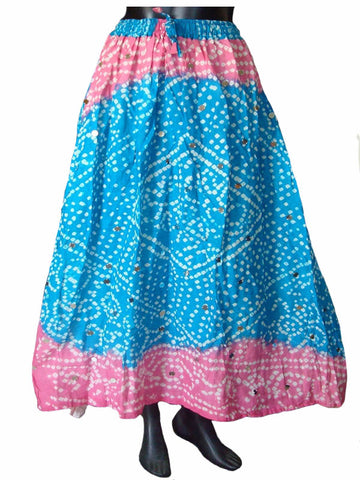 Bandhej Syan Color Skirt