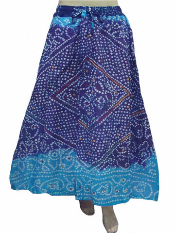 Blue Bandhej Skirt