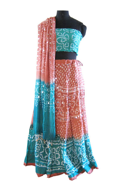 PEACH BLUE LEHNGA CHOLI