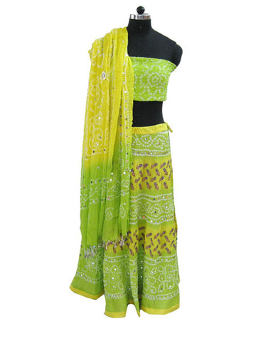 GREENISH YELLOW LEHNGA CHOLI