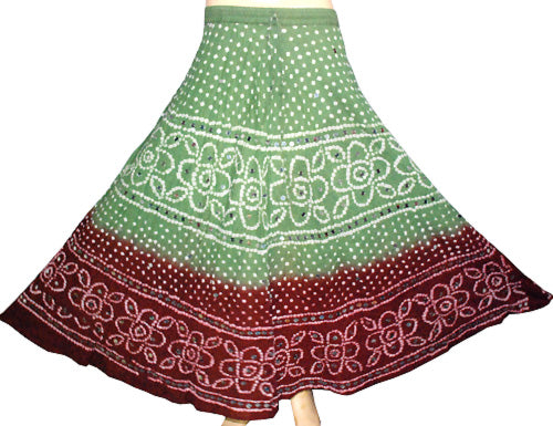 Green Bandini ombre dyed skirt