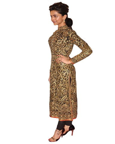 Deepika Black Gold Suit