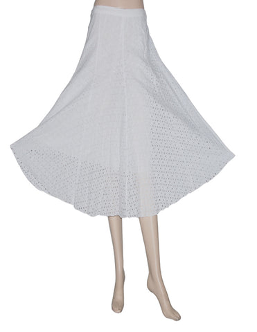 White Lazor Cut Fabric skirt